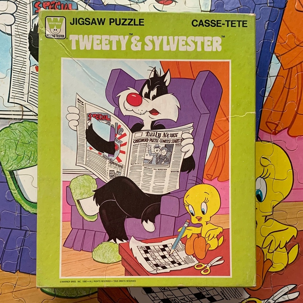 Vintage 1980 Tweety & Sylvester Jigsaw Puzzle